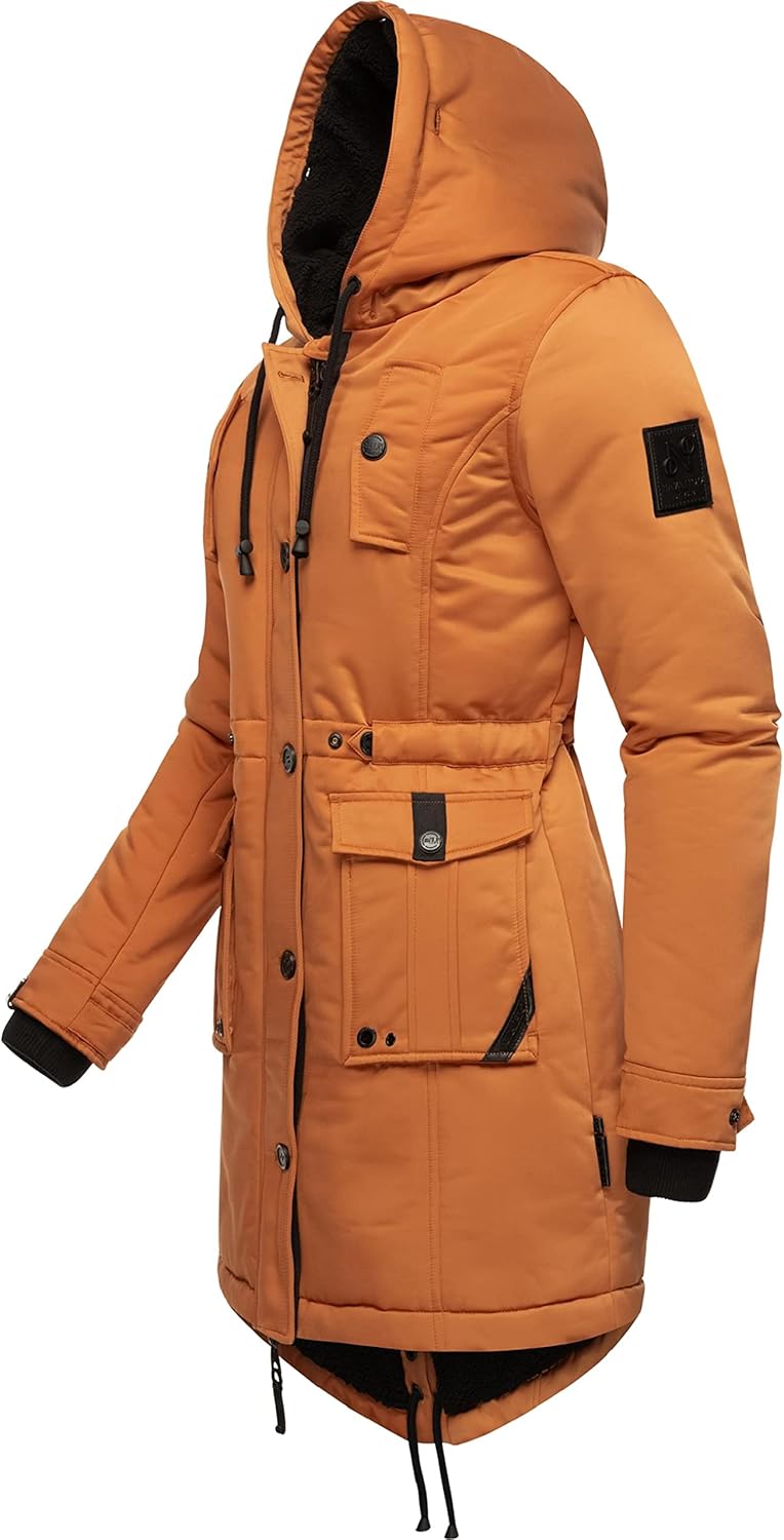 Navahoo Damen Warmer Winterparka mit Kapuze Luluna Prc XS-XXL XS Rusty Cinnamon, XS Rusty Cinnamon