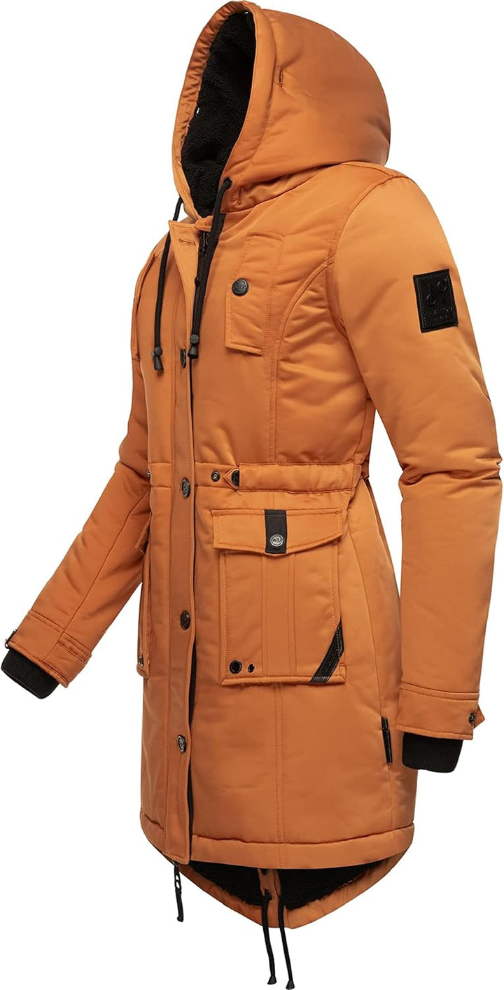 Navahoo Damen Warmer Winterparka mit Kapuze Luluna Prc XS-XXL XS Rusty Cinnamon, XS Rusty Cinnamon