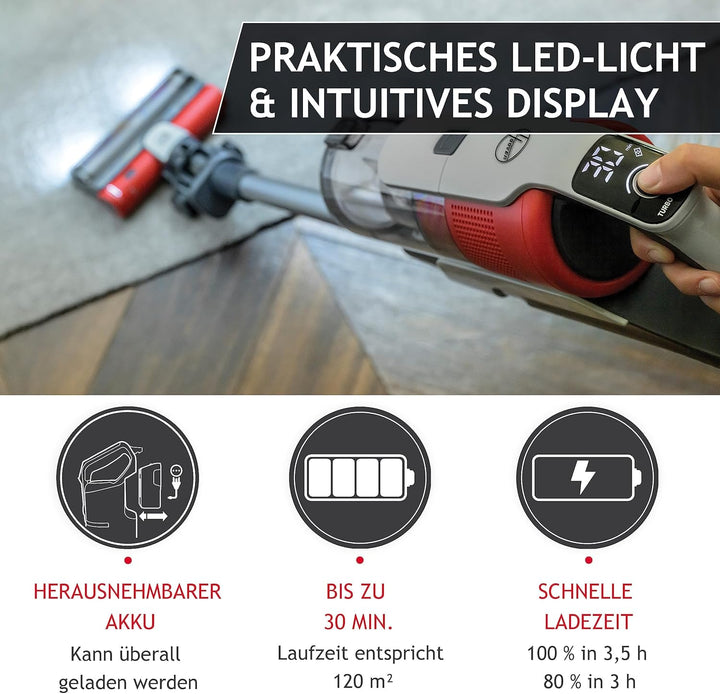 Hoover Akku-Staubsauger HF9 Home I Bis zu 120 m² mit nur Einer Akkuladung I Leistungsstarker Staubsa