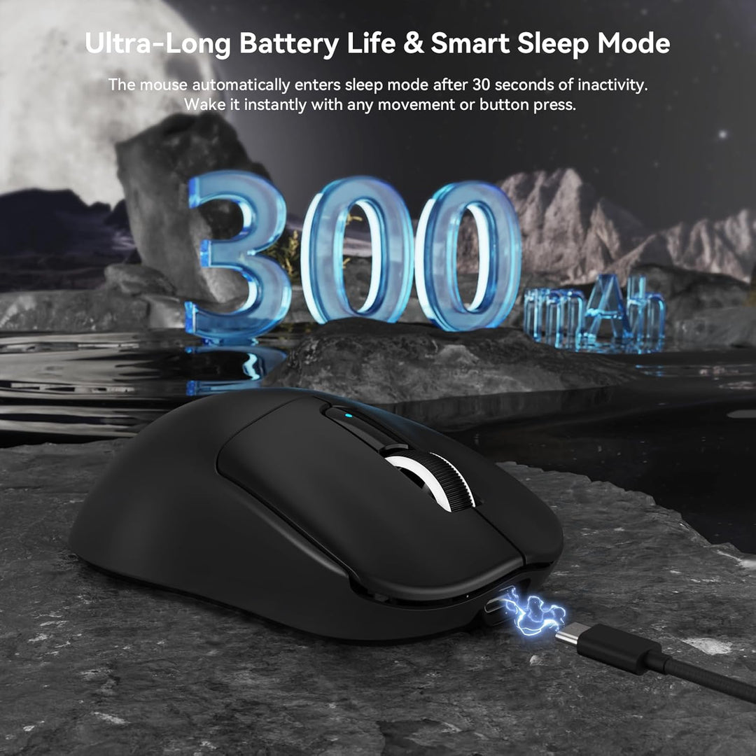 MAMBASNAKE M3 39g SUPERLEICHTE Kabellose Gaming-Maus mit Spiralkabel, PixArt PAW3395PRO-Sensor, Bis