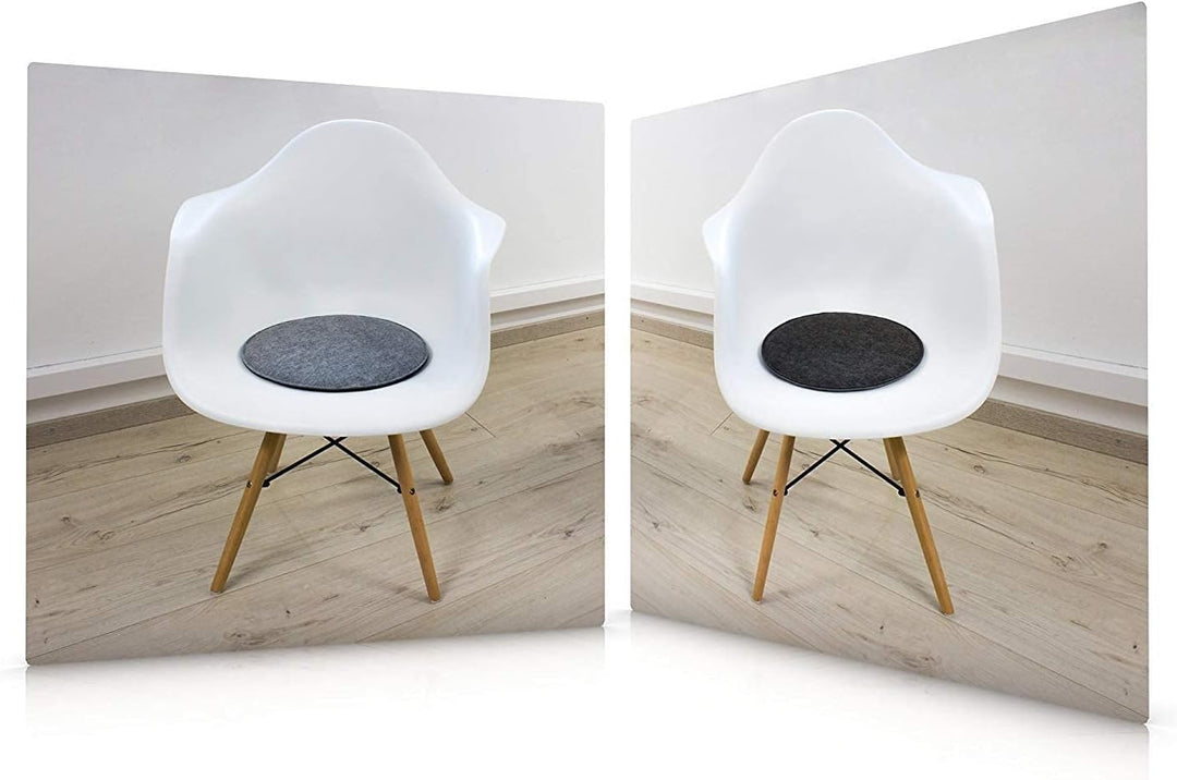 Luxflair Sitzkissen 4er Set Filz rund 35cm, 2-farbig: dunkelgrau/Graumeliert, zum Wenden. Gepolstert