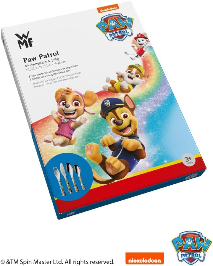 WMF Paw Patrol Kinderbesteck Set 4-teilig, Kinderbesteck Edelstahl, Besteck Kinder ab 3 Jahre, Croma