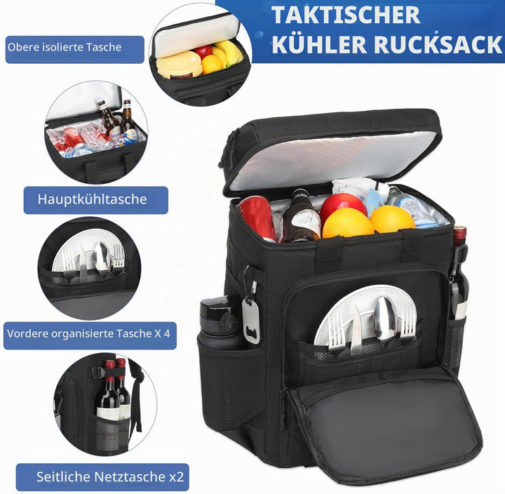 Kühltasche 42 Dosen grosser Kühlrucksack Taktische isolierte Lunchtasche Picknicktasche für Strand,