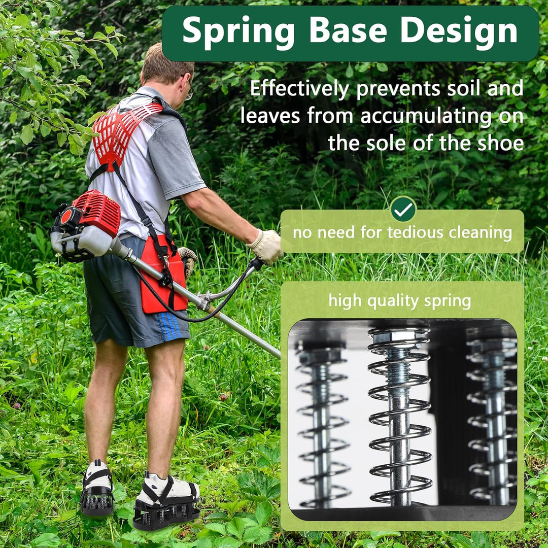 Gugxiom Nagelschuhe mit Klettverschluss, Rasenbelüfter Schuhe mit Feder, Automatisch Schmutz und Blä