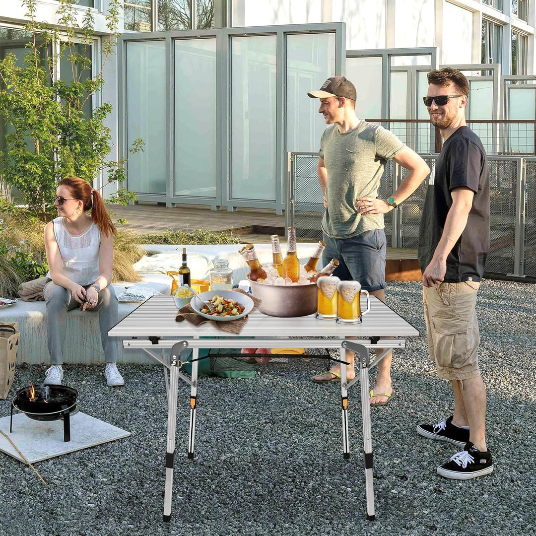FIVMEN Campingtisch Klappbar 90x51,5 cm Klapptisch Camping Höhenverstellbar Aluminium Camping Tisch
