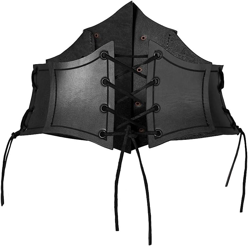Andracor – Steampunk Corsage Renaissance – Unterbrust Ledermieder mit Zierschnallen und Korsett Opti