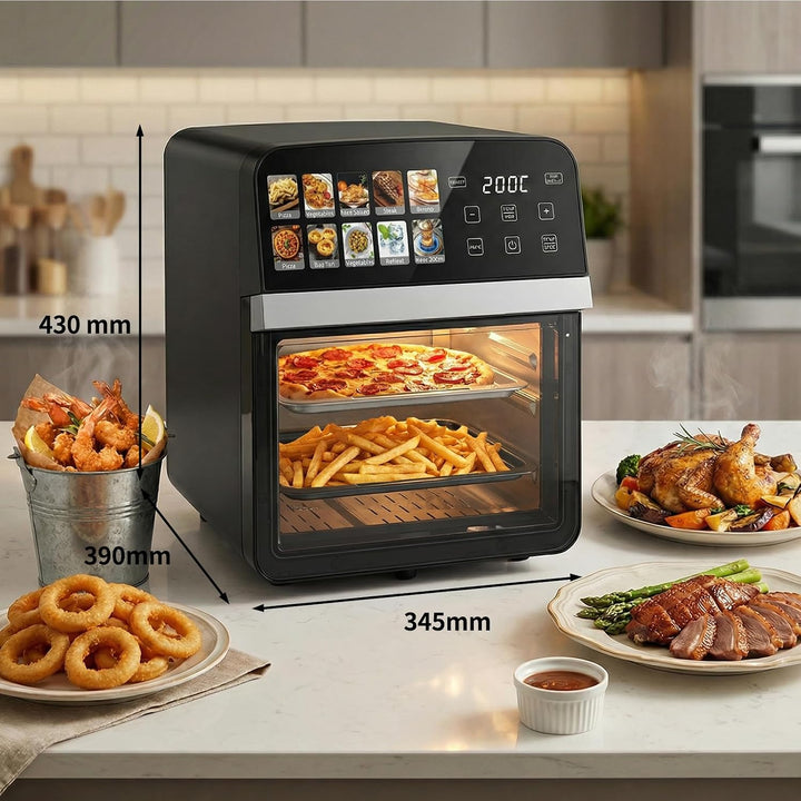 Heissluftfritteuse 10L, Fettfreie Fritteuse mit grosser Kapazität 1800W