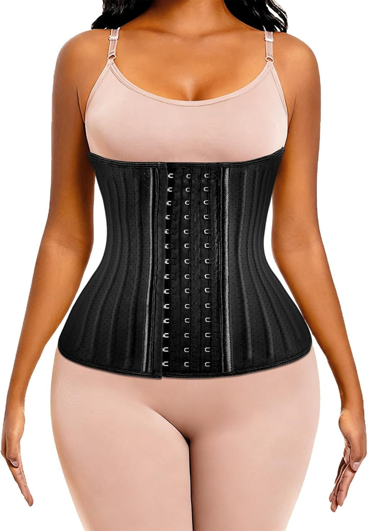 ECOWALSON Taillentrainer für Frauen, Korsett, Cincher, Körperformer, Mieder-Trimmer mit Stahlknochen