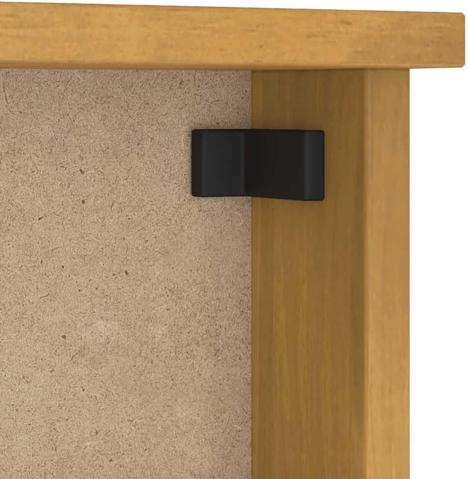 Hothingwell Wandgarderobe, massives Kiefernholz, 87 x 12 x 35 cm | Walnuss-Finish, Haken für Mäntel