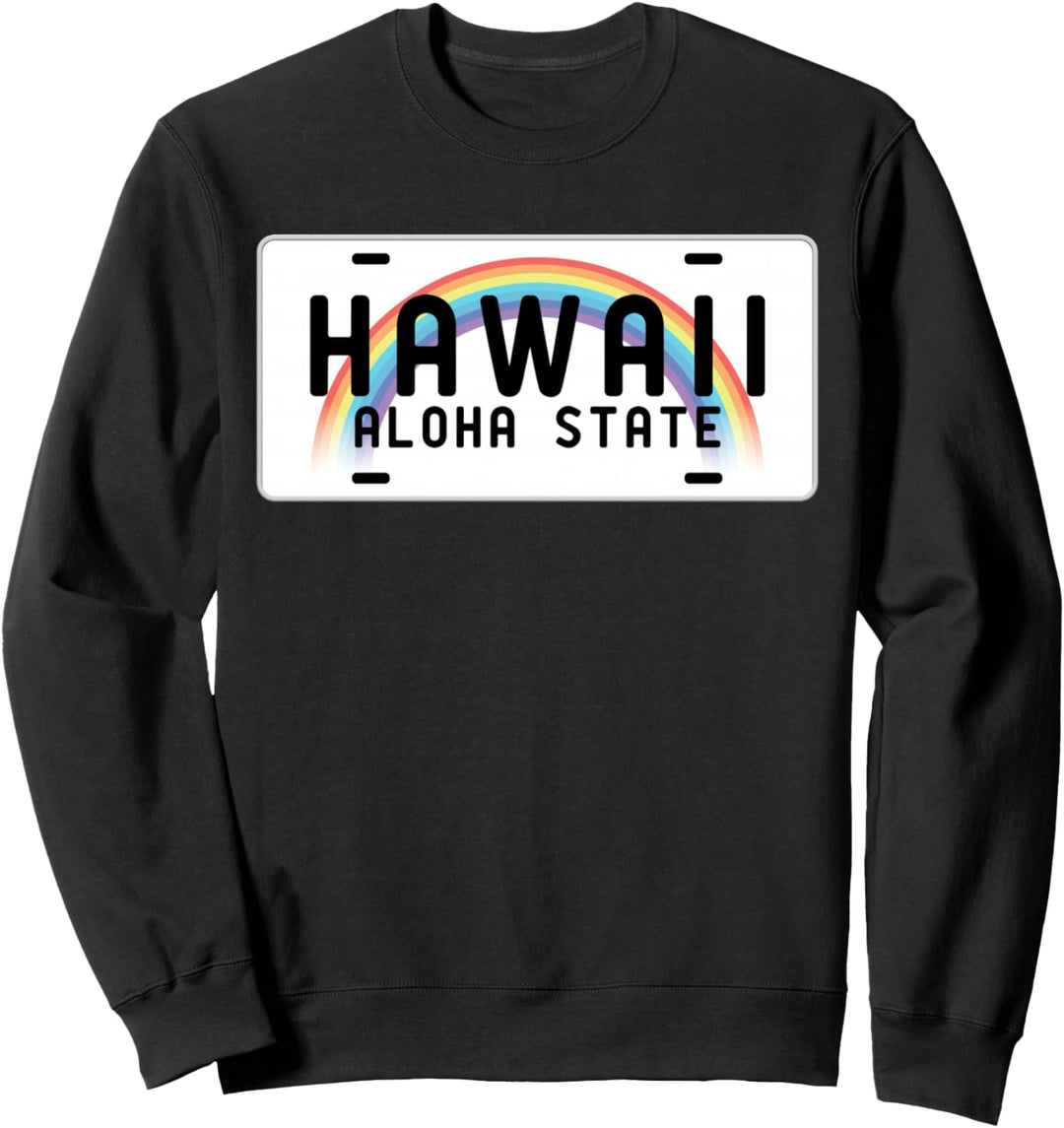 Hawaii Aloha State Islands Vintage Souvenir Kennzeichen Sweatshirt