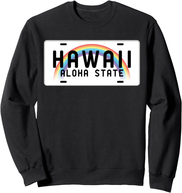 Hawaii Aloha State Islands Vintage Souvenir Kennzeichen Sweatshirt