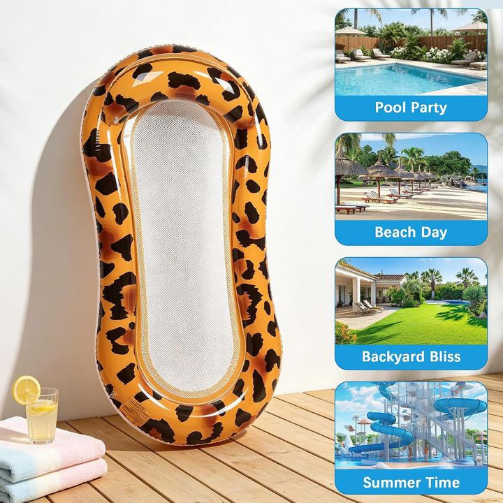 Aufblasbare Wasser Hängematte Luftmatratze Liege mit Netz, Pool Hängematte mit Mesh, Wasser Bett sch