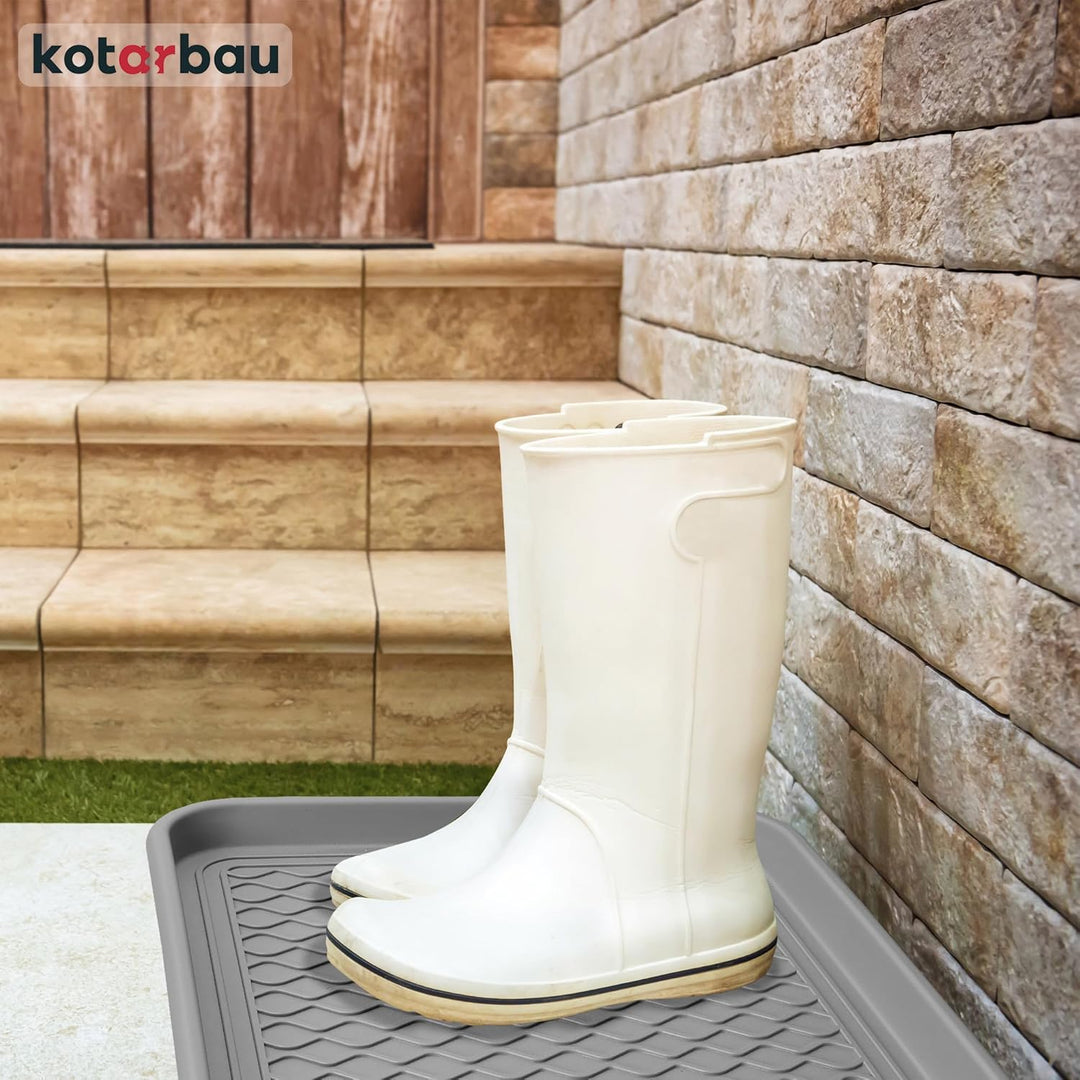 KOTARBAU® 2er Set Schuhabtropfschale 38x76cm Abtropfmatte Schuhe Grau Schuhmatte Abtropfmatte Kunsts