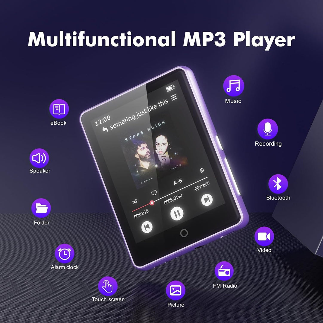 64 GB MP3 Player mit Bluetooth 5.3, 2,8-Zoll-Touchscreen mp3-player und MP4-Player für Kinder, Music