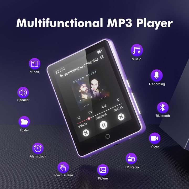 64 GB MP3 Player mit Bluetooth 5.3, 2,8-Zoll-Touchscreen mp3-player und MP4-Player für Kinder, Music