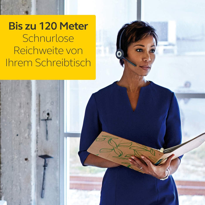 Jabra Pro 920 DECT Kabelloses On-Ear Mono Headset - HD Voice und Noise Cancelling - ganztägige Akkul