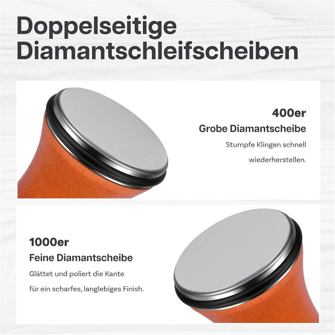 Rollschleifer Messerschärfer von MMOBIEL – 6 Magnetische Schleifwinkeln (12°, 15°, 17°, 19°, 22°, 25
