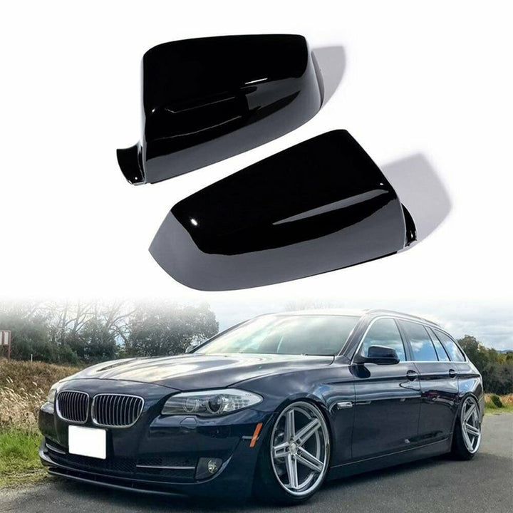 Riloer 1 Paar Auto-Rückspiegelkappen Türseitenspiegelabdeckungen passend für BMW 5er E60 E61 F10 F11