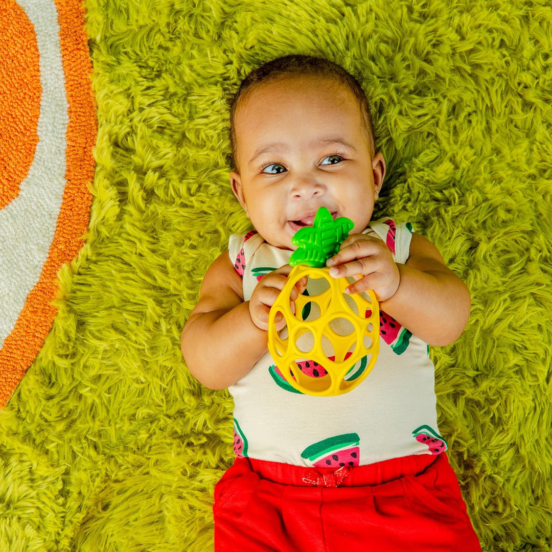 Bright Starts Oball Easy Grasp Ananas Beiring Spielzeug, Hold My Own Kollektion, BPA-frei, Unisex, N
