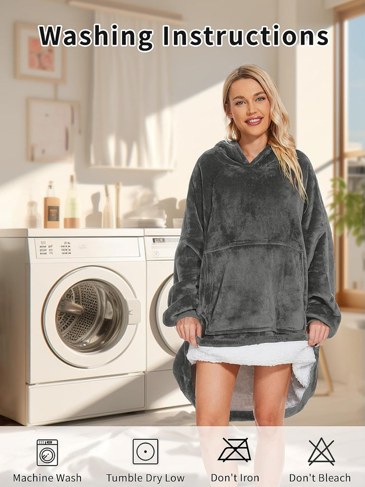 Gentlewarm übergrosse Hoodie Sweatshirt mit Kapuze, Super Weich und bequem Flanell Damen Kapuzenpull