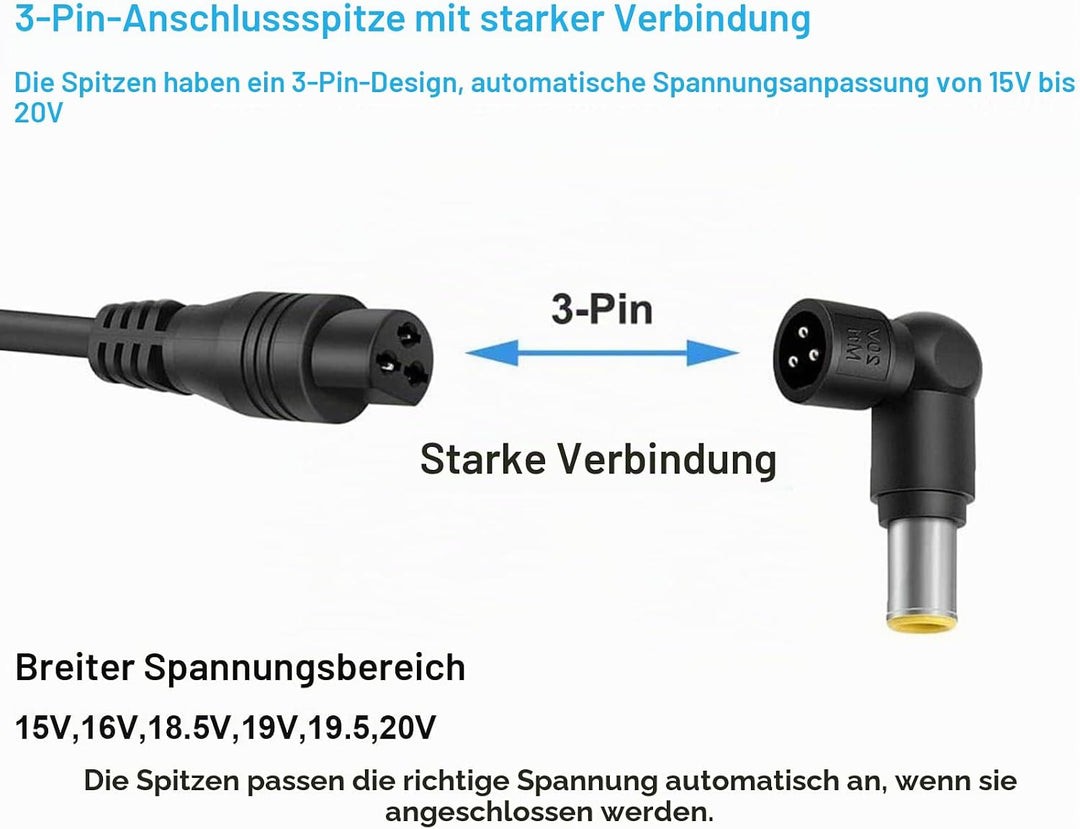 90W Universal Laptop Ladegerät Netzteil, 90W Netzteil mit 15 Anschlüssen für Notebook Ultrabook Tosh