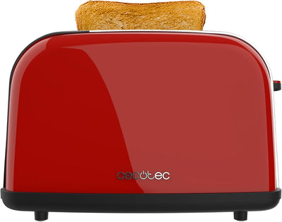 Cecotec Vertikaler Toaster Toastin' time 850 Red, 850W, Doppelter Kurzschlitz und breiter Schlitz vo