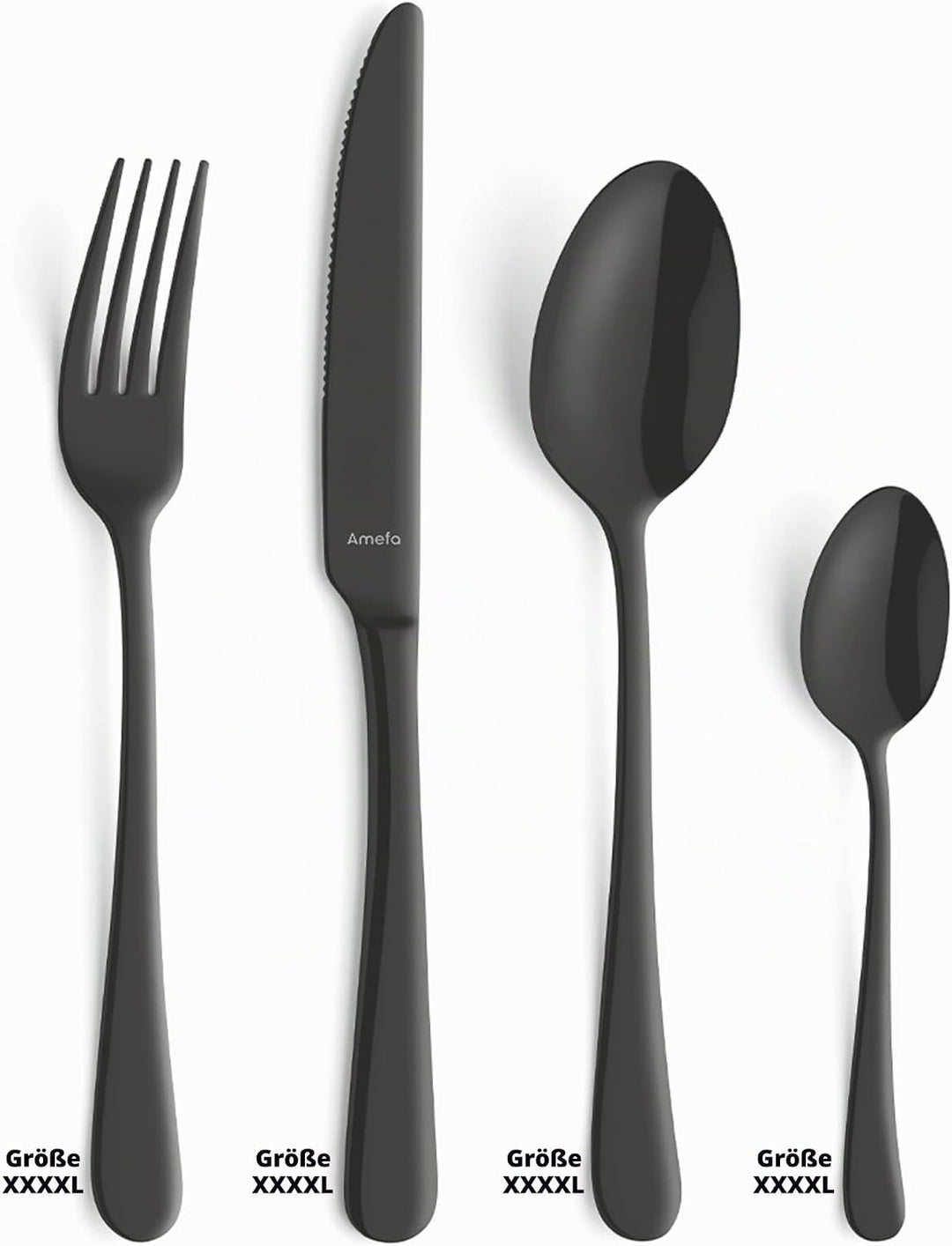 AMEFA AUSTIN Besteck Set 4 Personen (schwarz) | 16-teilig | Besteck Set schwarz aus rostfreiem Edels