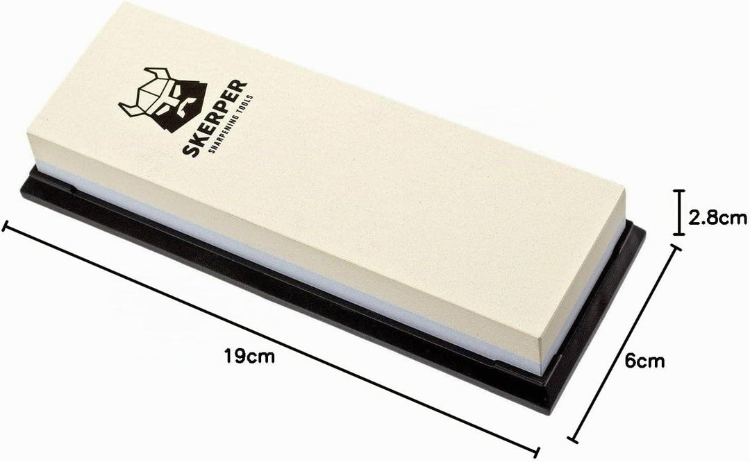 Skerper Basic SH002 Kombi-Wassersetein Körnung 1000/3000, zum Schärfen eines Küchen- oder Taschenmes