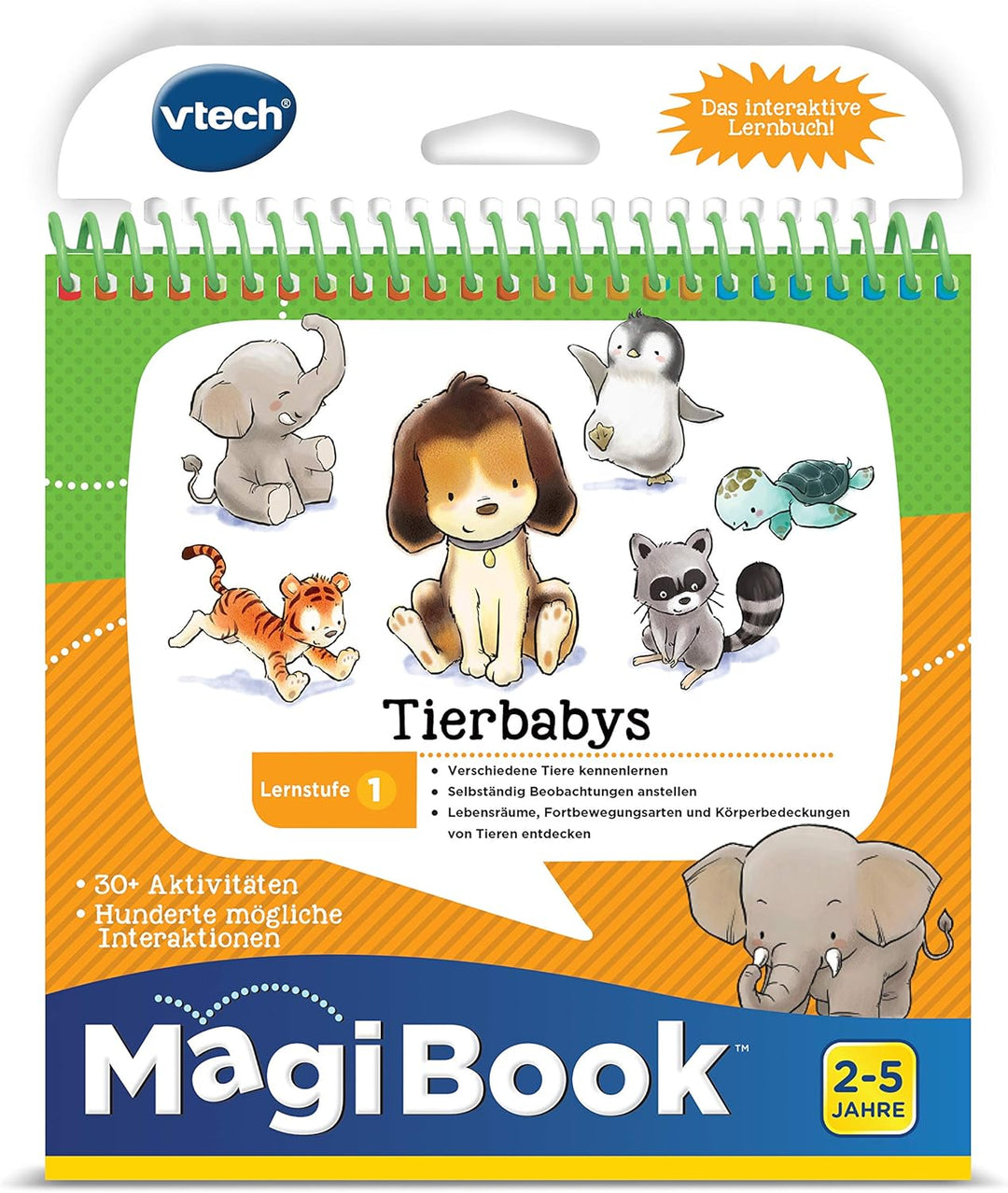 Vtech 80-480004 Lernstufe 1-Tierbabys MagiBook Lernbücher, Mehrfarbig & 80-481204 Lernstufe 1 - EIN