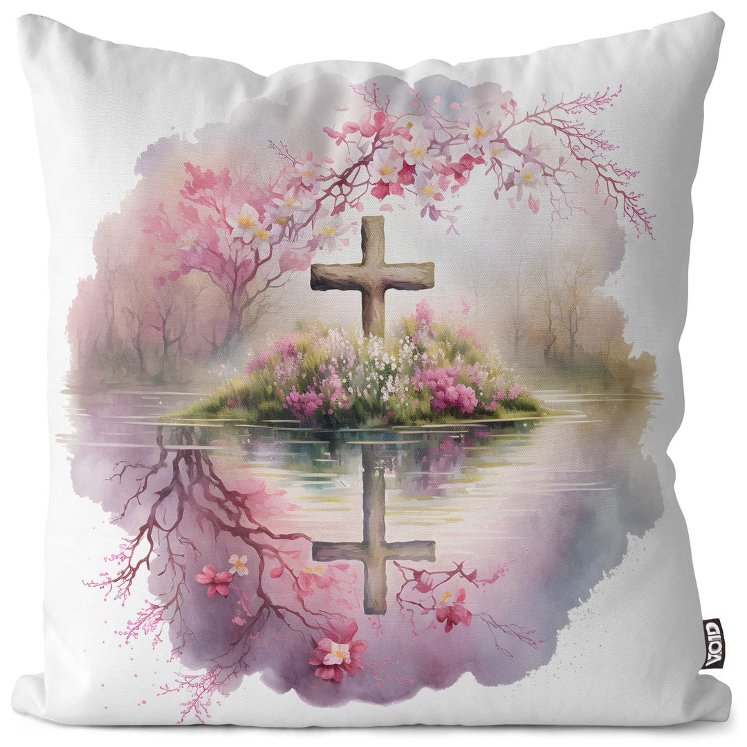 VOID Blumendekor Kreuz Karfreitag Kissenhülle Polyester Zierkissen Couchkissen Ostern Osterdeko Deko