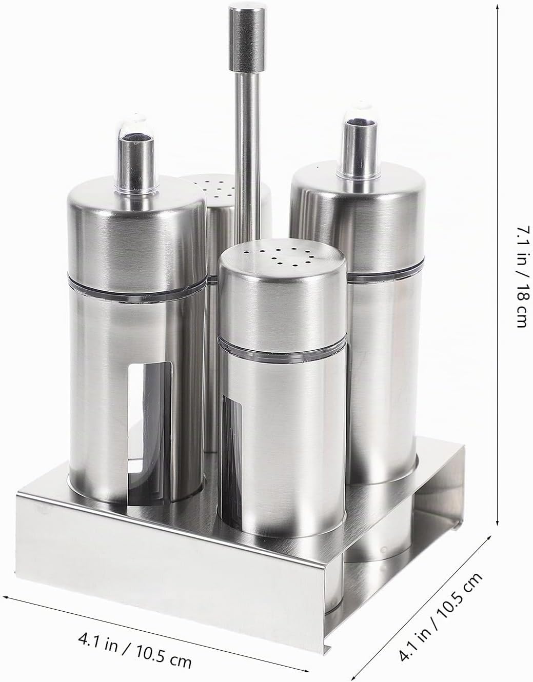 YARNOW Öl Und Essig Salz Pfeffer Menage Flasche Set Edelstahl Gewürz Dispenser Salz Pfeffer Shaker E