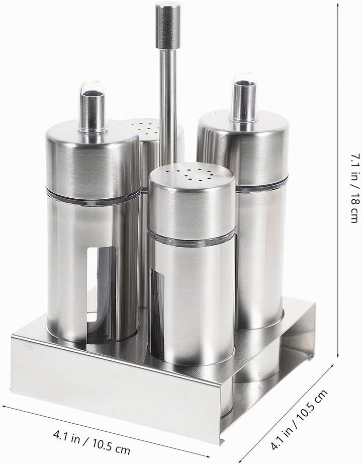 YARNOW Öl Und Essig Salz Pfeffer Menage Flasche Set Edelstahl Gewürz Dispenser Salz Pfeffer Shaker E