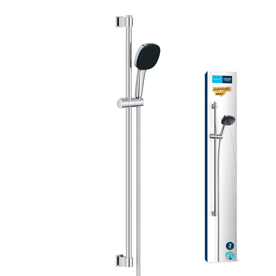 GROHE Vitalio 110, Duschset, 14l pro Min (Duschstangenset mit: Duschkopf 2 Strahlarten, 1,75m Schlau