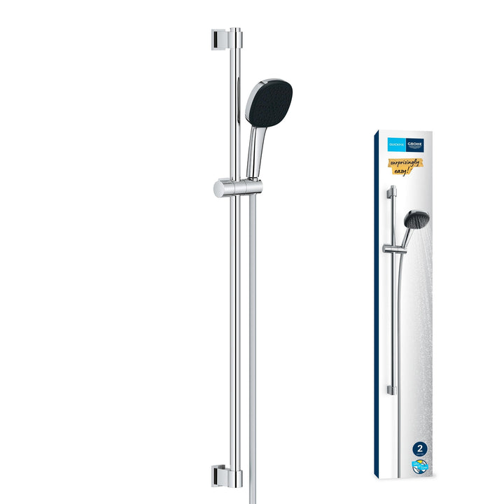 GROHE Vitalio 110, Duschset, 14l pro Min (Duschstangenset mit: Duschkopf 2 Strahlarten, 1,75m Schlau