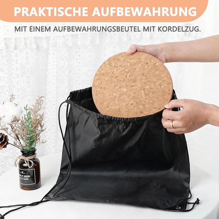 Healfith Balance Board Halbkugel aus Massivem Kork, Hochwertige Fitness Halbkugel aus Kork für Balan