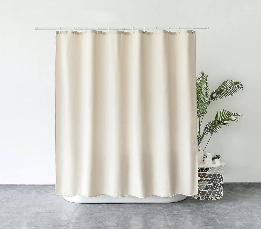 TURIM Premium Duschvorhang Leinen Stoff Textil 240x200cm Wasserdicht Anti-Schimmel für Badezimmer Co
