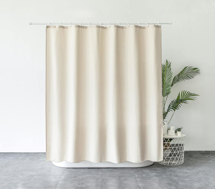 Premium Duschvorhang Leinen Stoff Textil 240x200cm Wasserdicht Anti-Schimmel für Badezimmer Hellblau