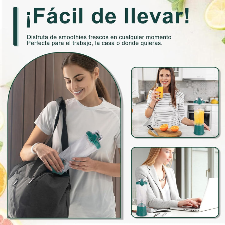 FRZA Tragbarer Mixer, wiederaufladbar, 600 ml, Akku 4000 mAh, Grün