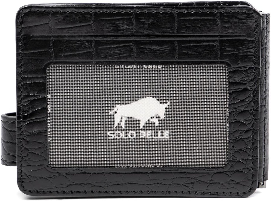 Solo Pelle kleine Mini Geldbörse aus echtem Leder - Platz für 8-16 Karten + 1 Scheinfach in Kroko Sc