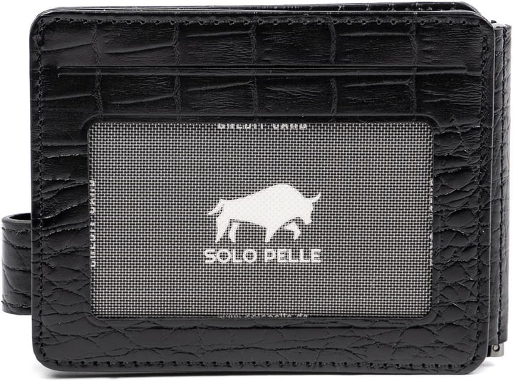 Solo Pelle kleine Mini Geldbörse aus echtem Leder - Platz für 8-16 Karten + 1 Scheinfach in Kroko Sc
