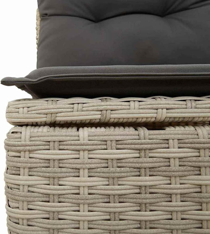 Homgoday Garten-Sofa-Set Hellgrau Poly-Rattan, Komfortabel &amp; Wetterfest für Terrasse &amp; Garten