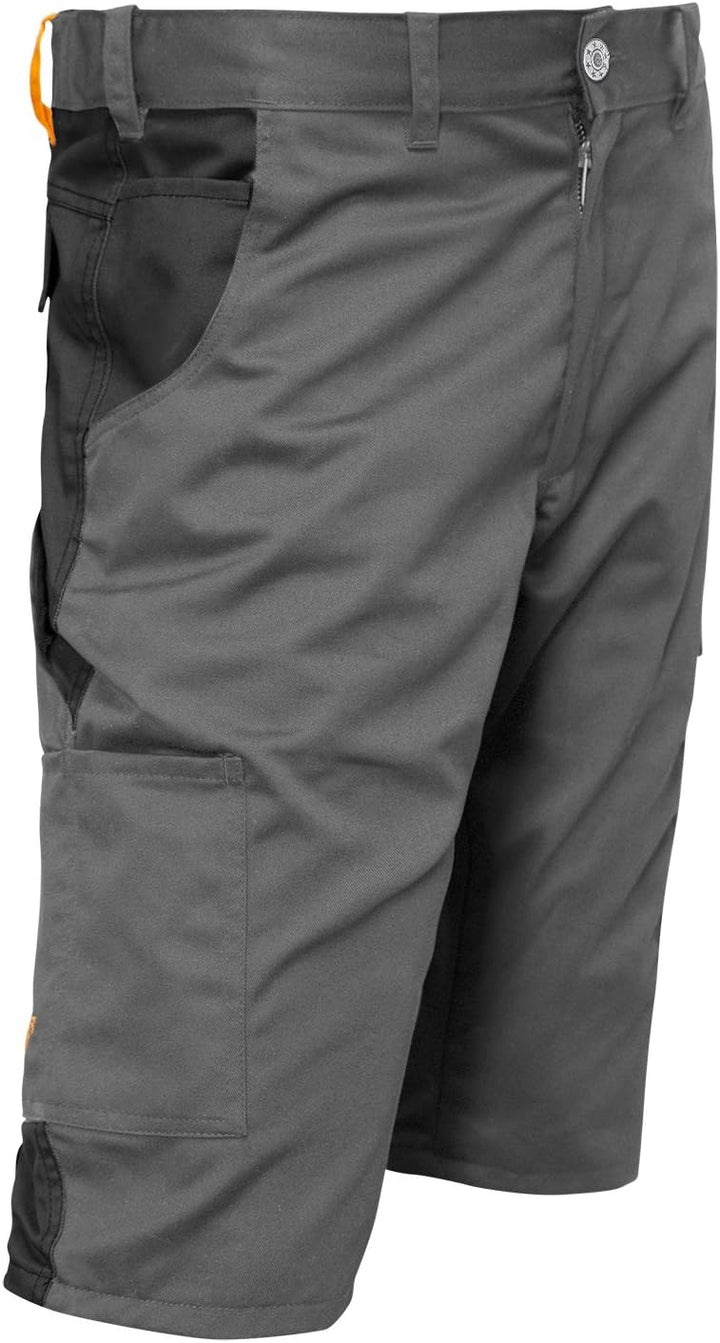 strongAnt Shorts Stretch Berlin Pro Herren Sommer Arbeitshose kurz Cargo Outdoor Grau-Shwarz-Weiss 4