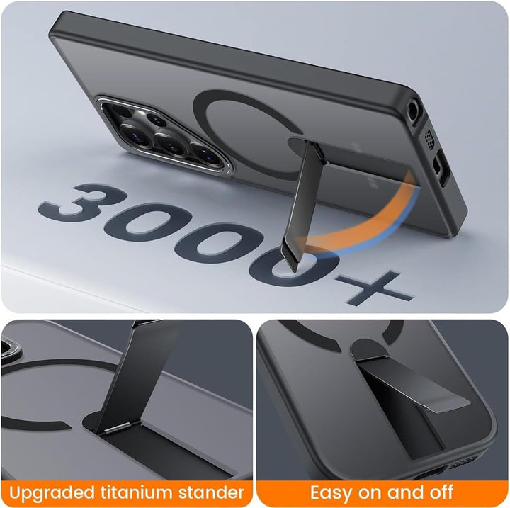 Verco Handyhülle für Samsung Galaxy S25 Plus Hülle, Kompatibel mit Magnet Ladepads Metall Ständer Ma