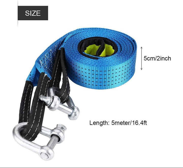 Abschleppseil Auto, Haofy 5m x 5cm Notfall Abschleppgurt, 8 Tonnen Bruchfestigkeit, mit Rutsch Hands