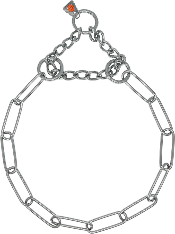 Sprenger Hundehalskette mit Durchzugskette 3mm I Edelstahl rostfreies Hundehalsband für langhaar Hun