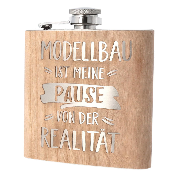 Spruchreif | Flachmann aus Edelstahl mit Gravur | Flachmann aus Holz | Outdoor Geschenk | Geschenkid