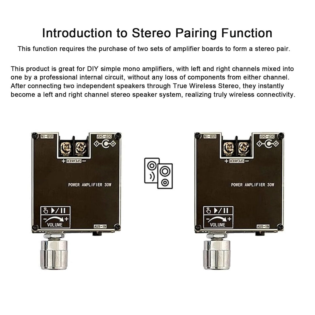 ZK-301B Mono Bluetooth 5.1 Verstärkerplatine 30W Leistungsverstärkermodul TPA3110D2 Chip DC 9-24V 3A