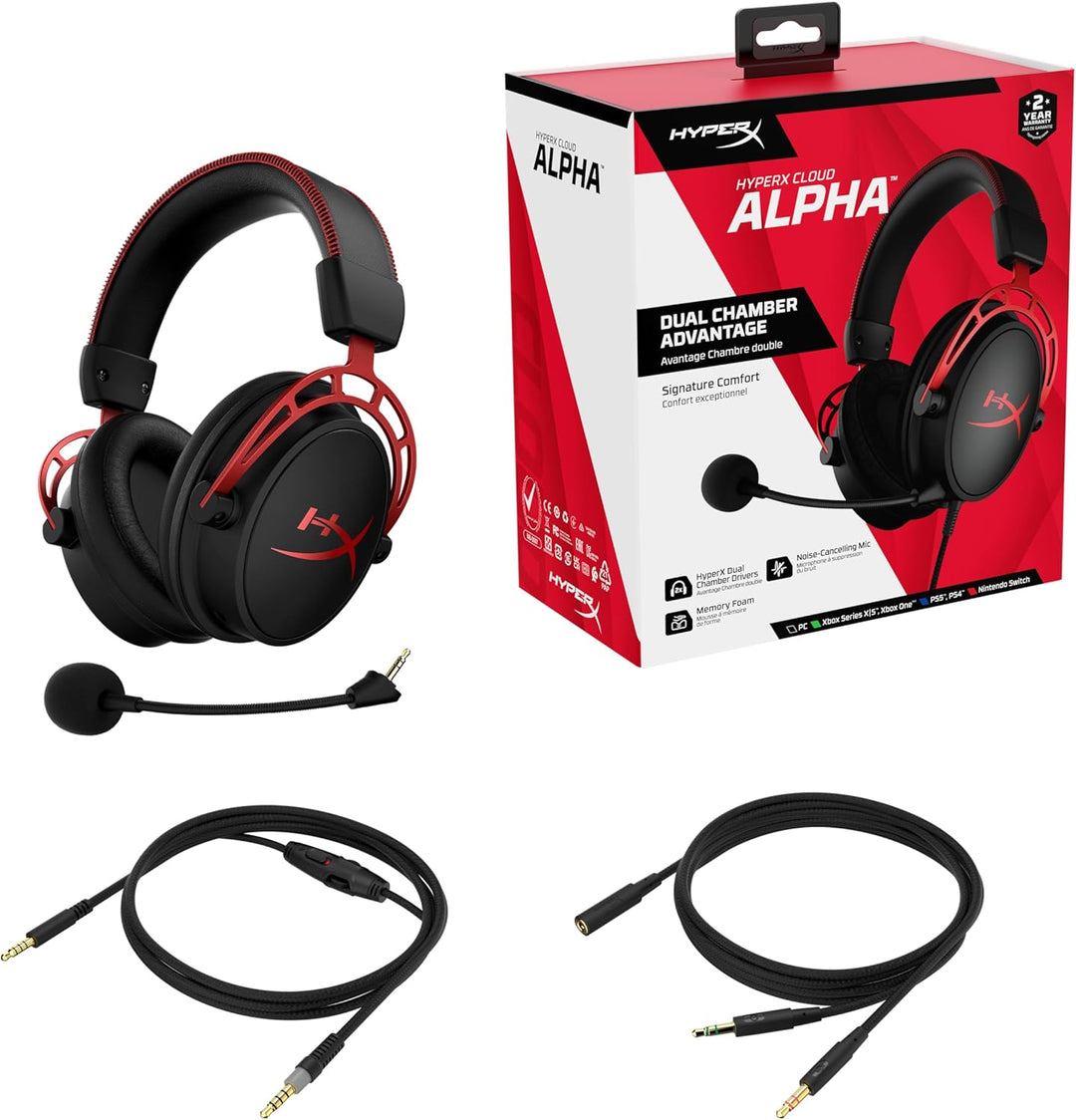HyperX Cloud Alpha Gaming Headset, schwarz Cloud Alpha schwarz/rot, Cloud Alpha schwarz/rot
