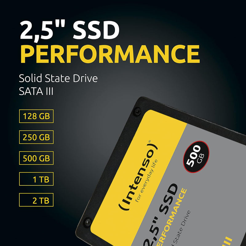 Intenso Interne 2,5" SSD SATA III Performance, 2 TB, 550 MB/Sekunden, Schwarz 2TB Sata 2,5" Performa