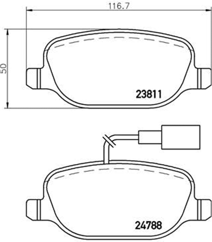 Brembo P23152 Hintere Bremsbeläge, Anzahl 4
